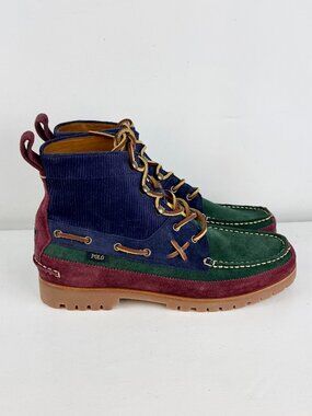 Men's 11 -Polo Ralph Lauren Country Ranger Mid Colorblock Suede Corduroy Boots